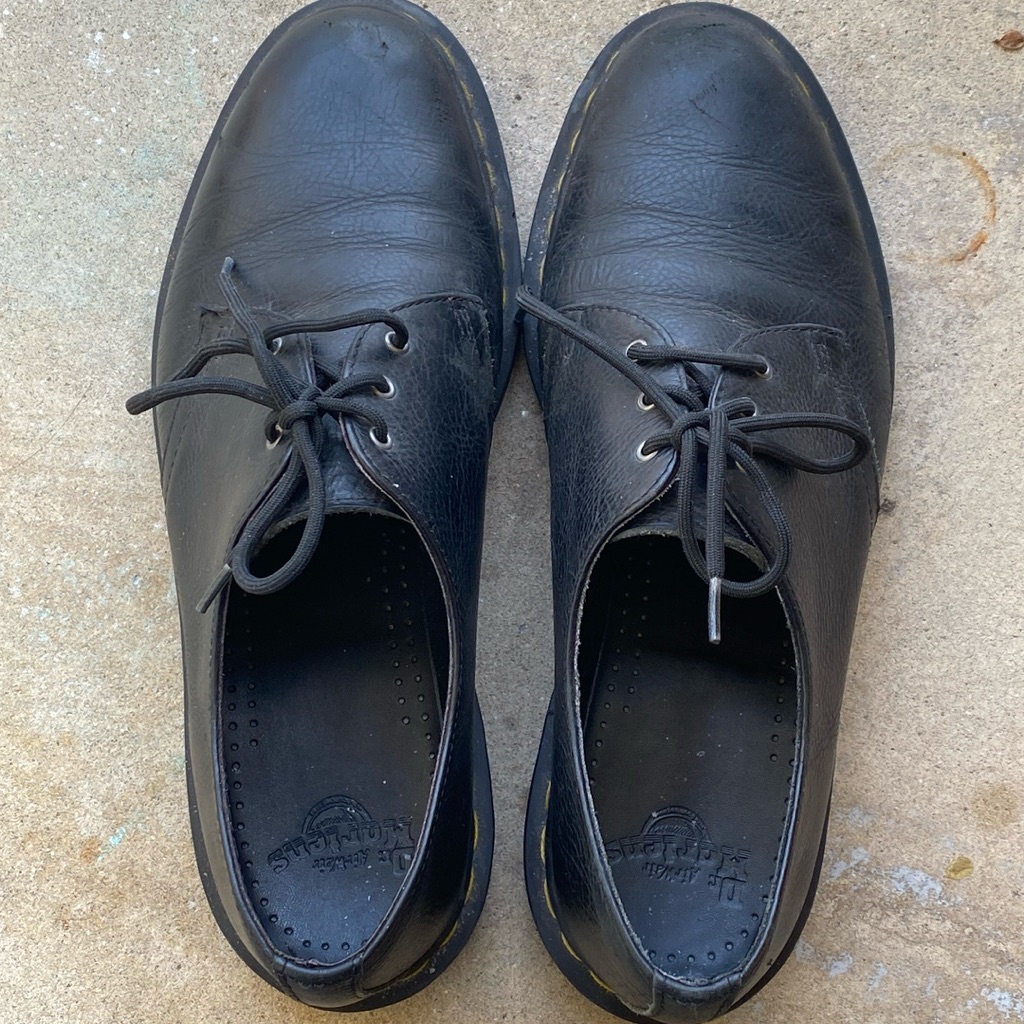 Dr. Martin Men Black Leather Shoe Size 11 45 Eur With Laces